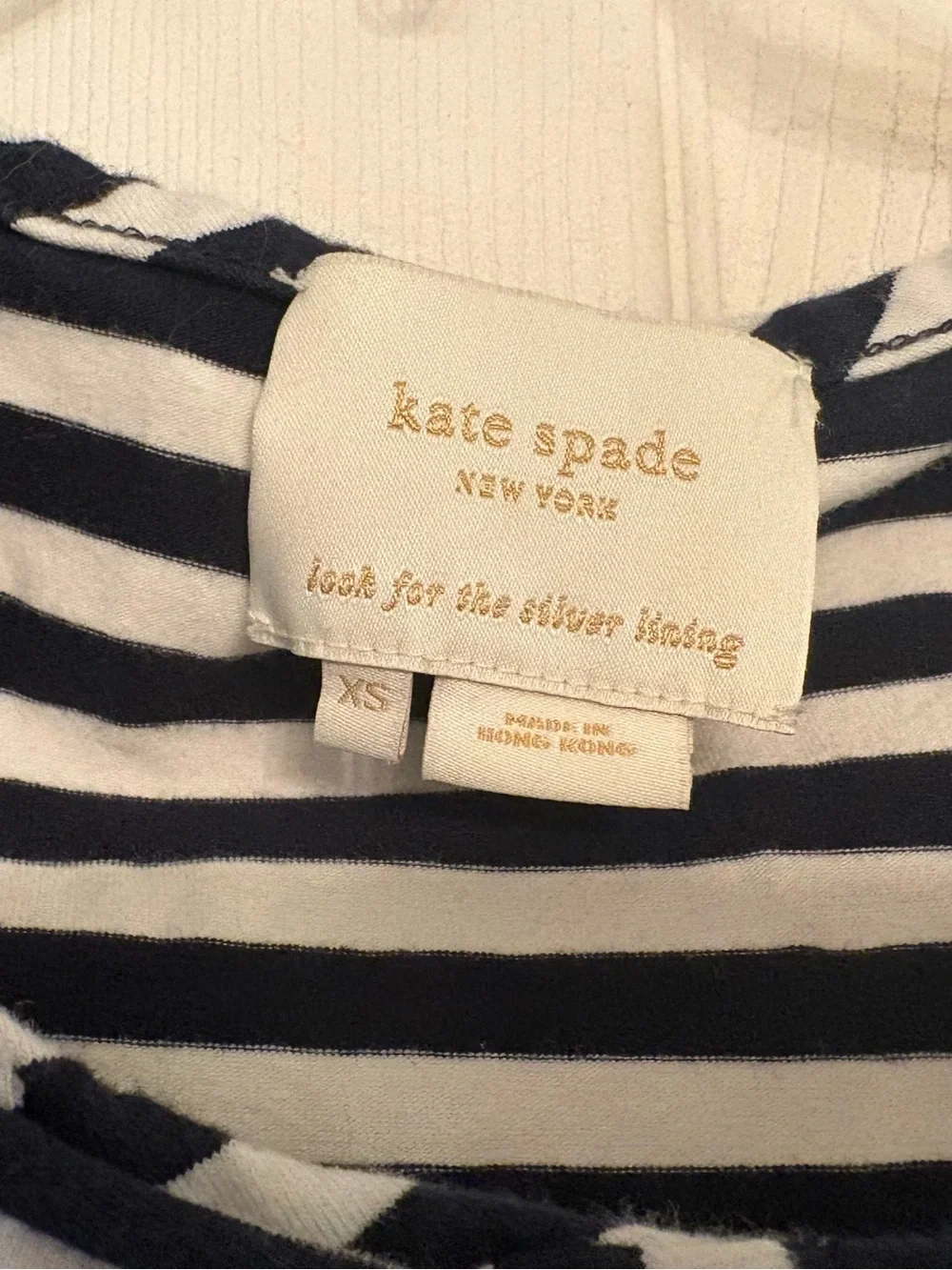kate spade Black and White Striped Rosette Waist-Tie Mini Dress